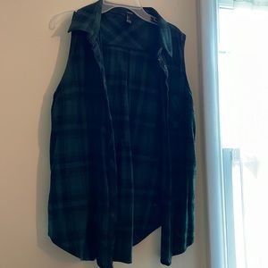 Flannel cut off top